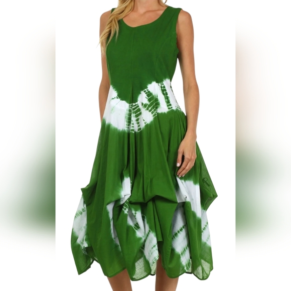 Sakkas Dresses & Skirts - NWT Sakkas Windsong Tie Dye Green/White Two Way Dress Size Free/OS/0-16